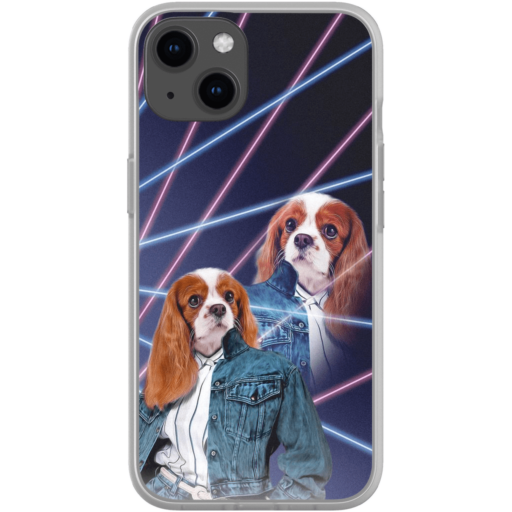 Funda personalizada para teléfono con mascota &#39;Lazer Portrait (femenino) de los años 80&#39;