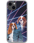 Funda personalizada para teléfono con mascota 'Lazer Portrait (femenino) de los años 80'