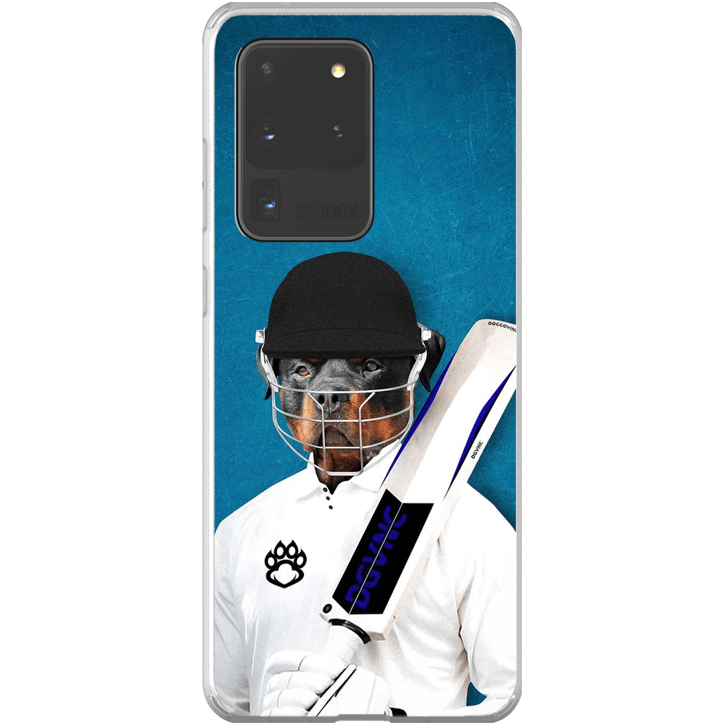 Funda para teléfono personalizada &#39;El jugador de críquet&#39;