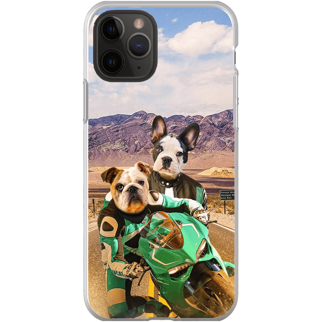 Funda personalizada para teléfono con 2 mascotas &#39;Kawadawgi Riders&#39;