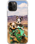 Funda personalizada para teléfono con 2 mascotas 'Kawadawgi Riders'