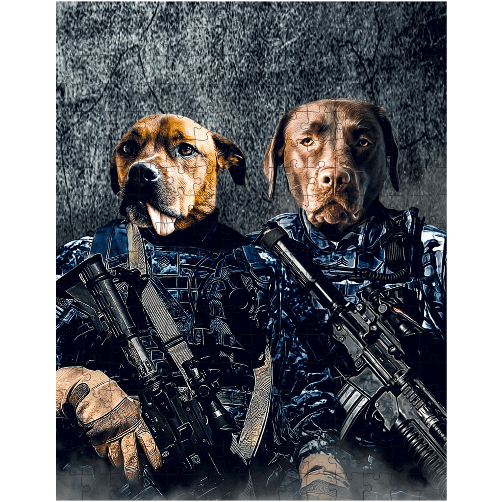 Rompecabezas personalizado de 2 mascotas &#39;The Navy Veterans&#39;