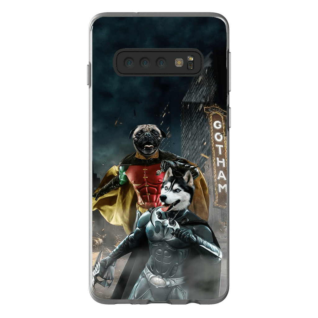 Funda personalizada para teléfono con 2 mascotas &#39;Bat Dog &amp;amp; Robpaw&#39;