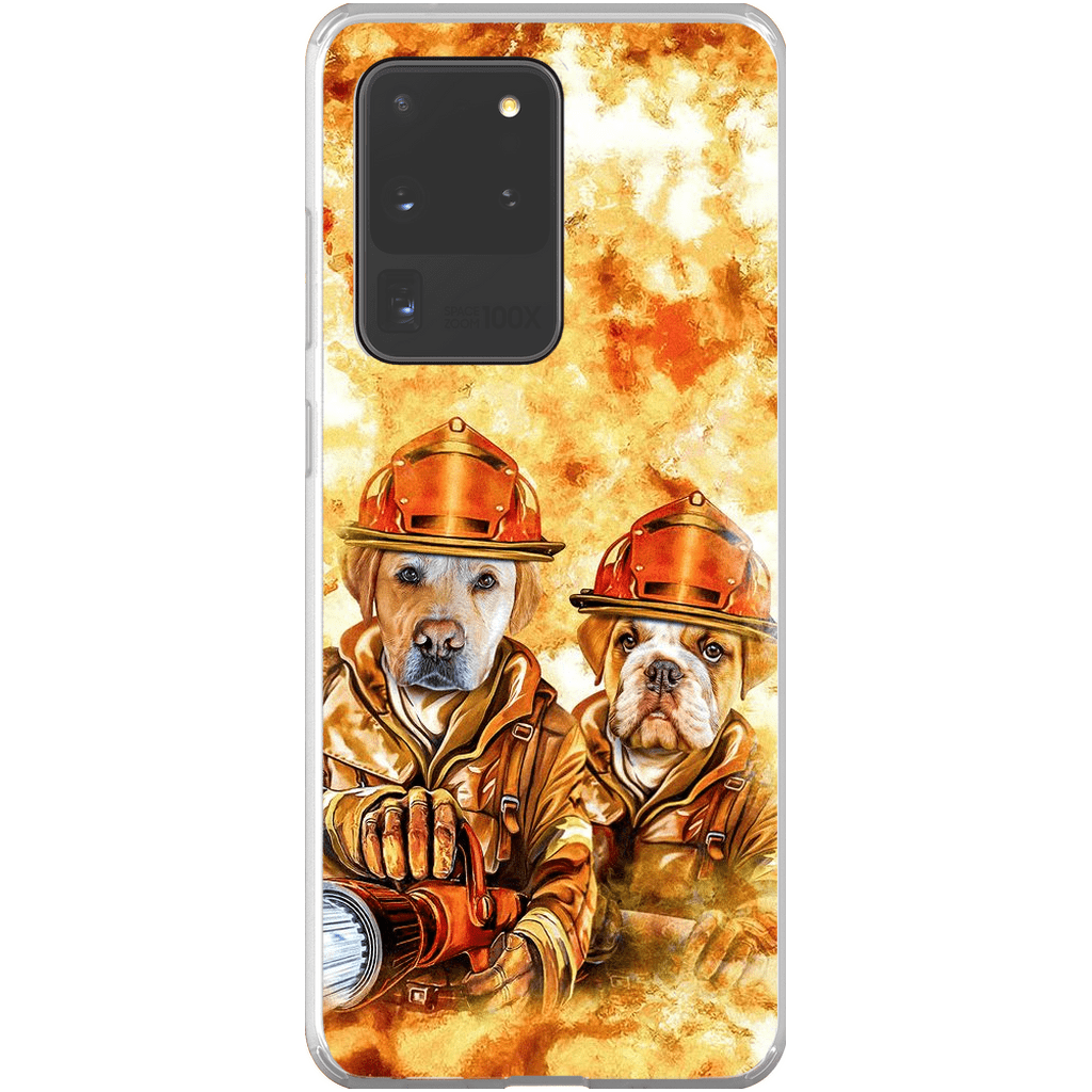 Funda personalizada para teléfono con 2 mascotas &#39;Los Bomberos&#39;