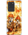 Funda personalizada para teléfono con 2 mascotas 'Los Bomberos'