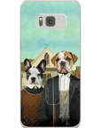 Funda personalizada para teléfono con 2 mascotas 'American Pawthic'