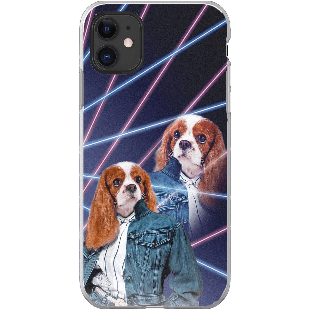 Funda personalizada para teléfono con mascota &#39;Lazer Portrait (femenino) de los años 80&#39;