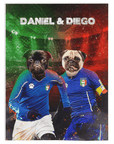 Manta personalizada para 2 mascotas 'Italy Doggos'