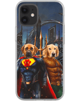 Funda personalizada para teléfono con 2 mascotas 'Superdog &amp; Aquadog'