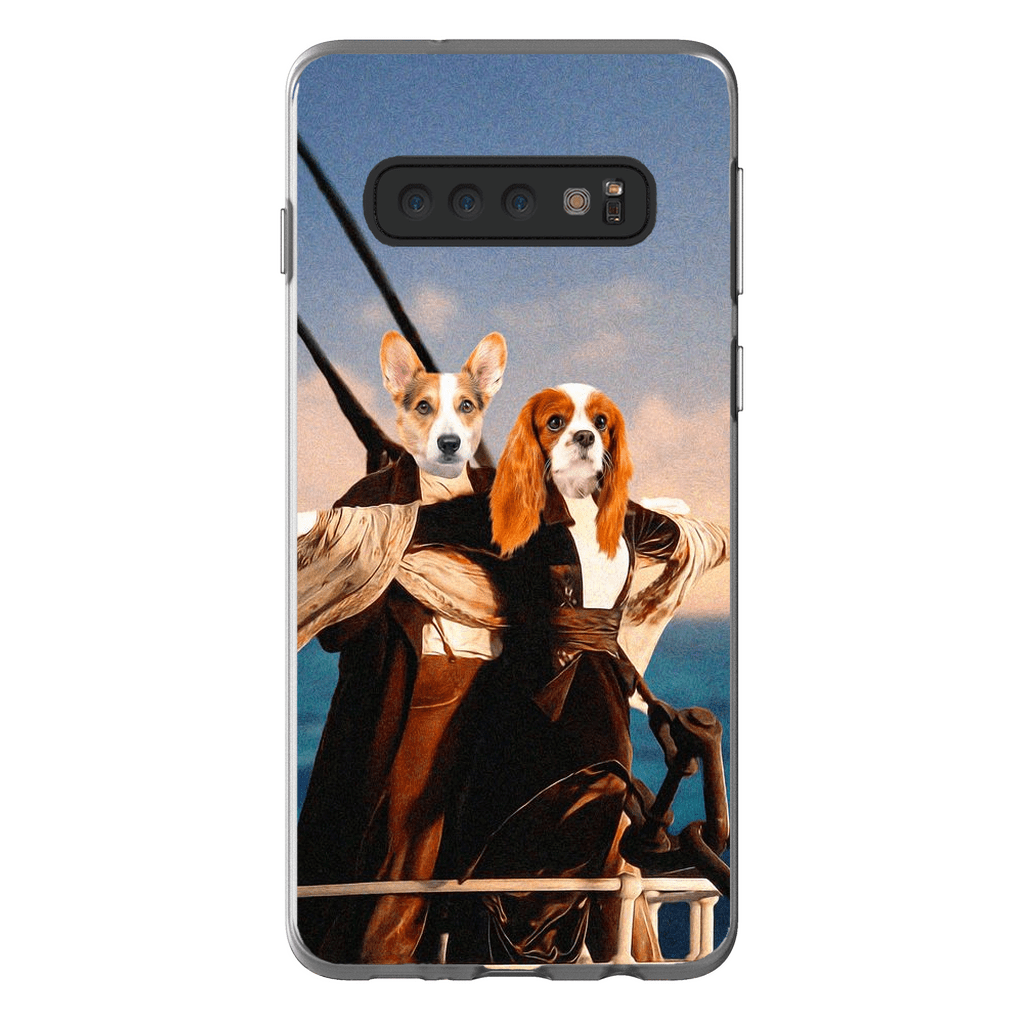 Funda personalizada para teléfono con 2 mascotas &#39;Titanic Doggos&#39;