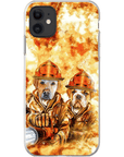 Funda personalizada para teléfono con 2 mascotas 'Los Bomberos'