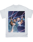 Camiseta personalizada para 4 mascotas 'Lazer Portrait (4 machos) de los años 80' 