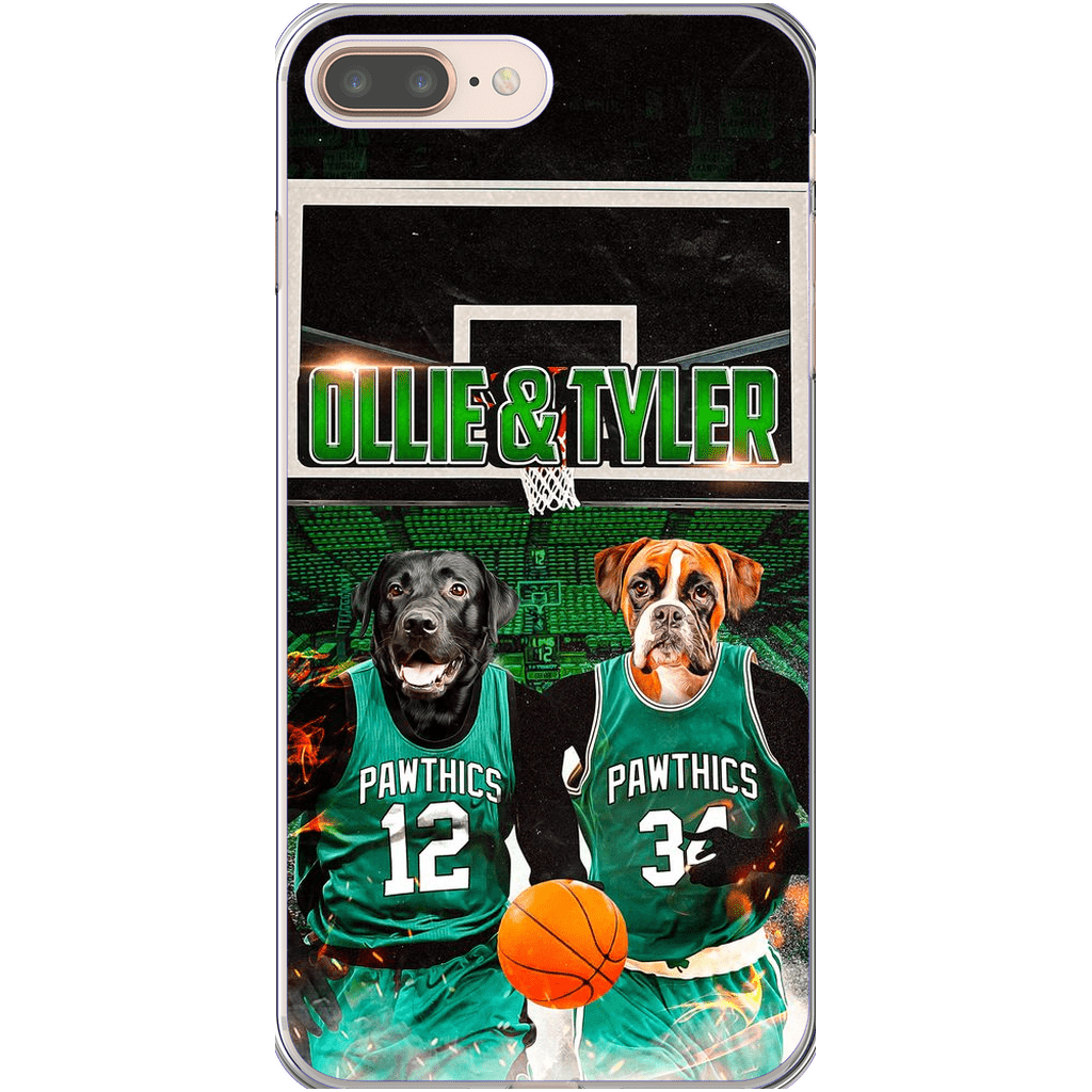 Funda personalizada para teléfono con 2 mascotas &#39;Boston Walkies&#39;