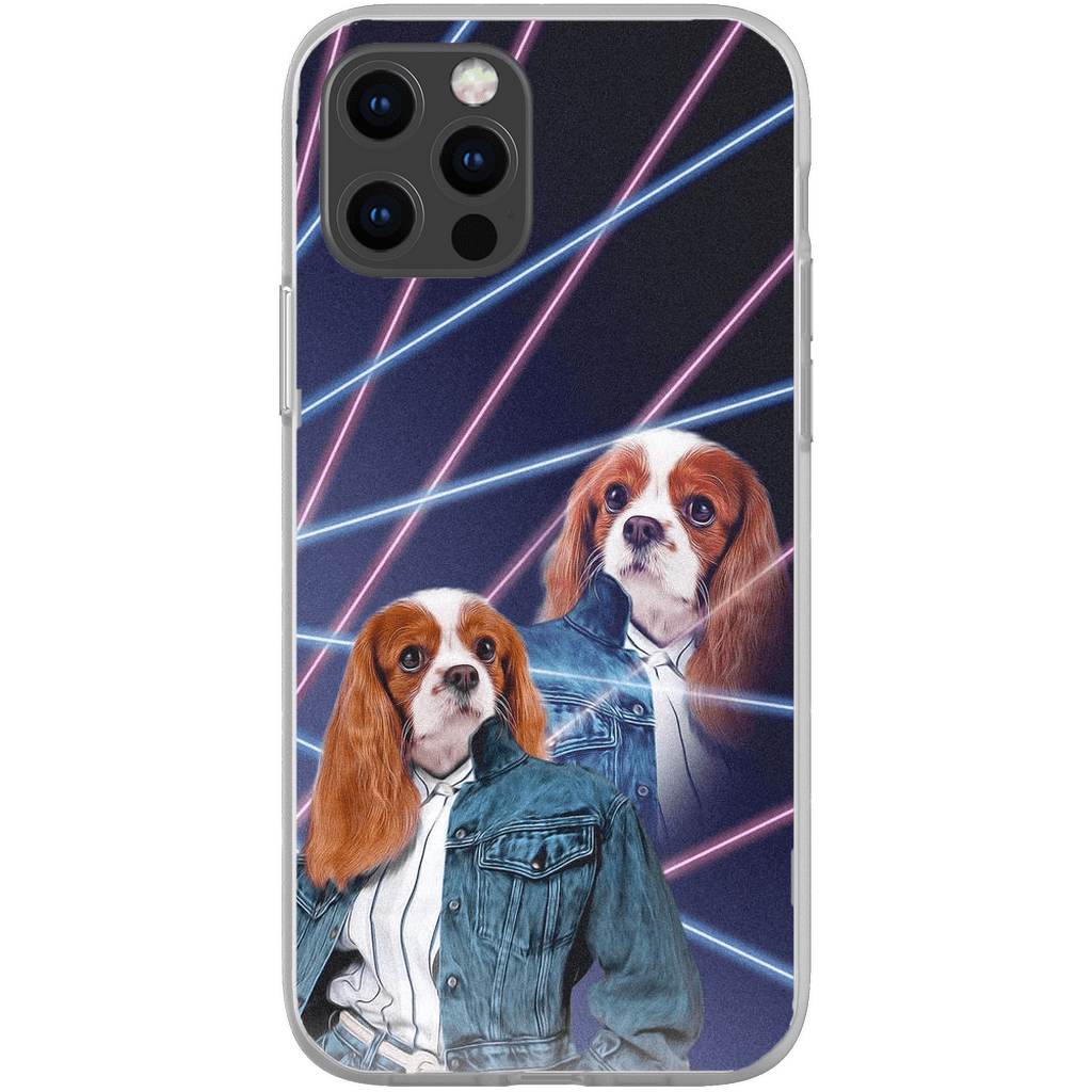 Funda personalizada para teléfono con mascota &#39;Lazer Portrait (femenino) de los años 80&#39;