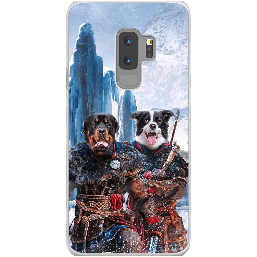 Funda personalizada para teléfono con 2 mascotas &#39;The Viking Warriors&#39;