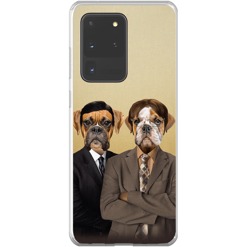 &#39;The Woofice&#39; Funda personalizada para teléfono con 2 mascotas