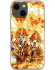 Funda personalizada para teléfono con 2 mascotas 'Los Bomberos'