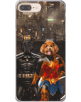 Funda personalizada para teléfono con 2 mascotas 'Batdog &amp; Wonder Doggette'