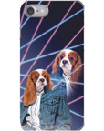 Funda personalizada para teléfono con mascota 'Lazer Portrait (femenino) de los años 80'