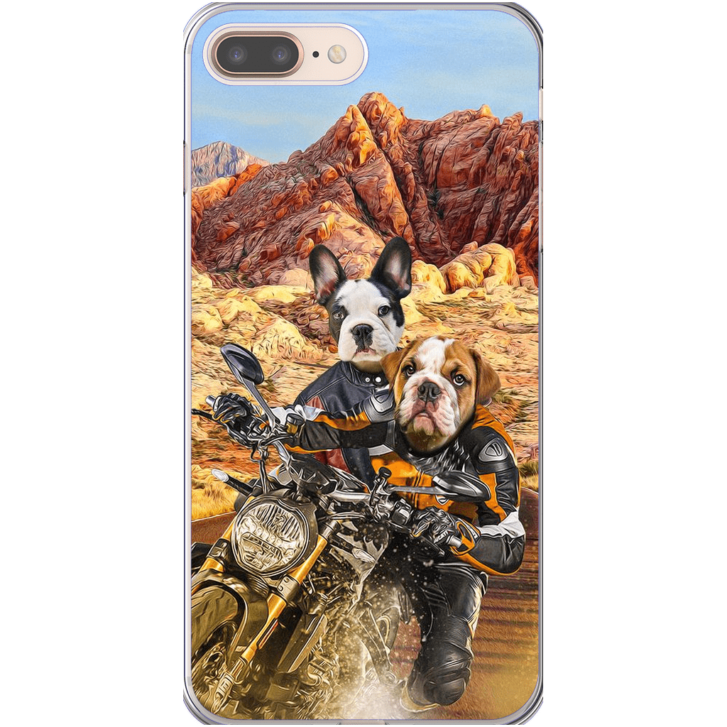 Funda personalizada para teléfono con 2 mascotas &#39;Dogati Riders&#39;