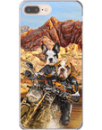 Funda personalizada para teléfono con 2 mascotas 'Dogati Riders'