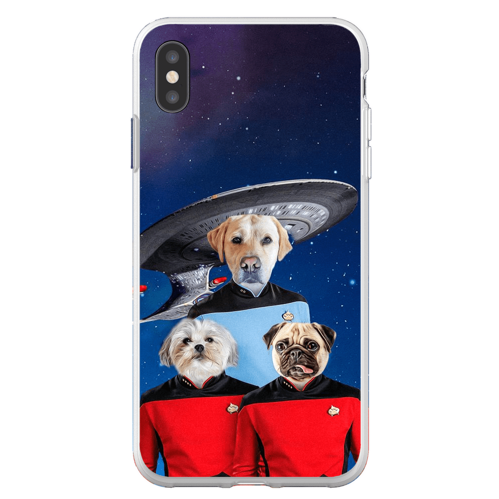 &#39;Doggo-Trek&#39; Funda personalizada para teléfono con 3 mascotas