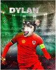 Rompecabezas personalizado para mascotas 'Wales Doggos Soccer'