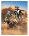 Manta personalizada para 2 mascotas 'The Motocross Riders' 