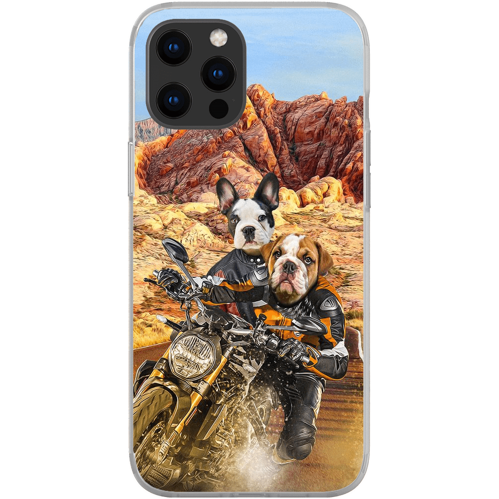 Funda personalizada para teléfono con 2 mascotas &#39;Dogati Riders&#39;