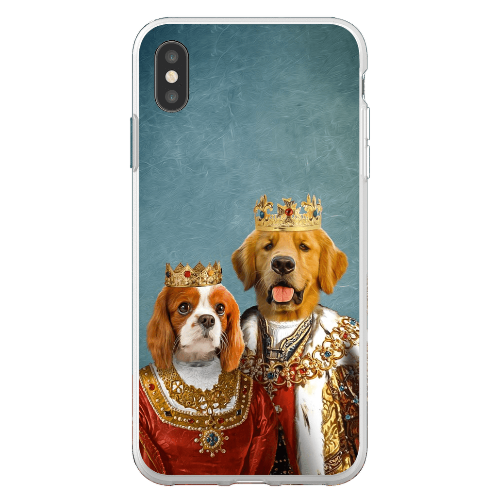 Funda para móvil personalizada con 2 mascotas &#39;Rey y Reina&#39;