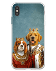 Funda para móvil personalizada con 2 mascotas 'Rey y Reina'