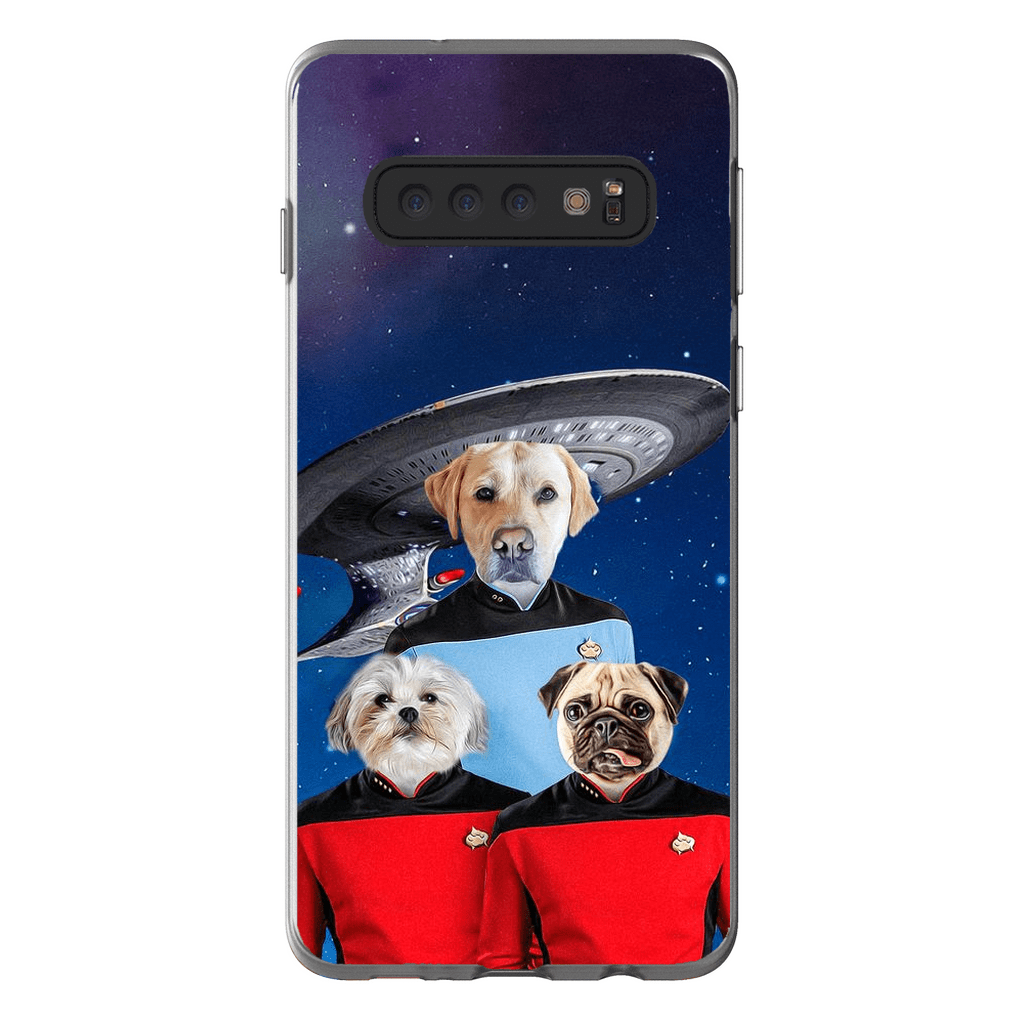 &#39;Doggo-Trek&#39; Funda personalizada para teléfono con 3 mascotas