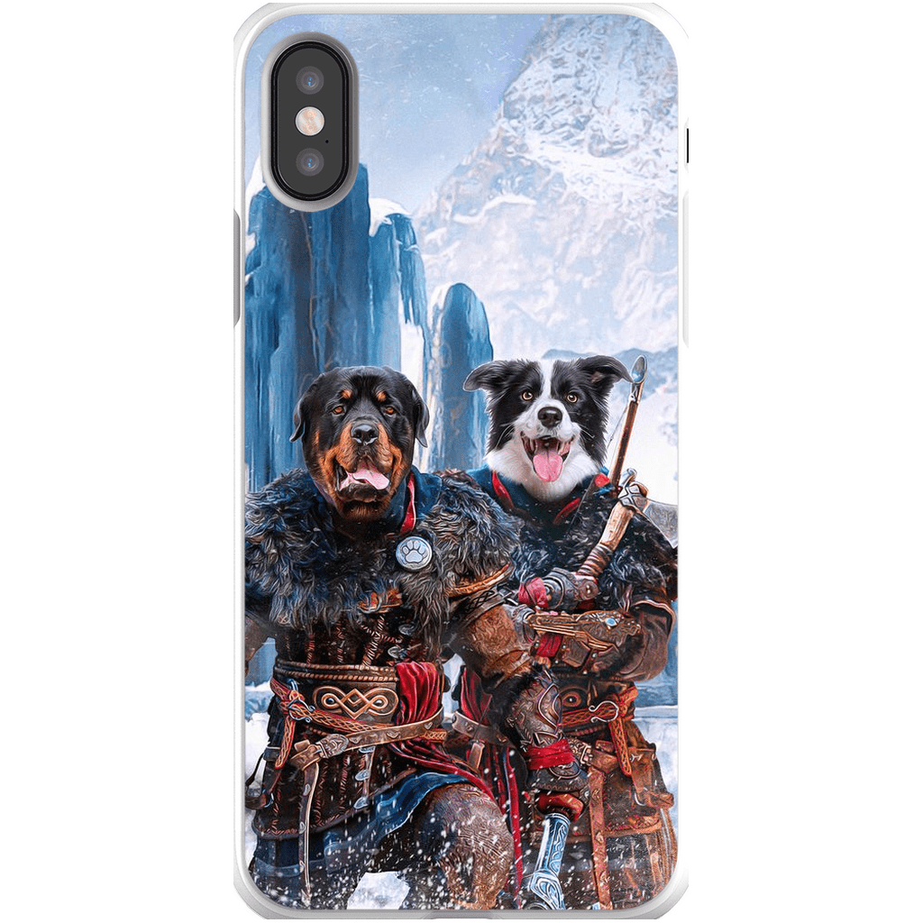 Funda personalizada para teléfono con 2 mascotas &#39;The Viking Warriors&#39;