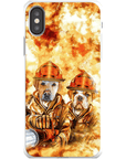 Funda personalizada para teléfono con 2 mascotas 'Los Bomberos'