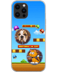 Funda de teléfono para mascotas personalizada con videojuego retro