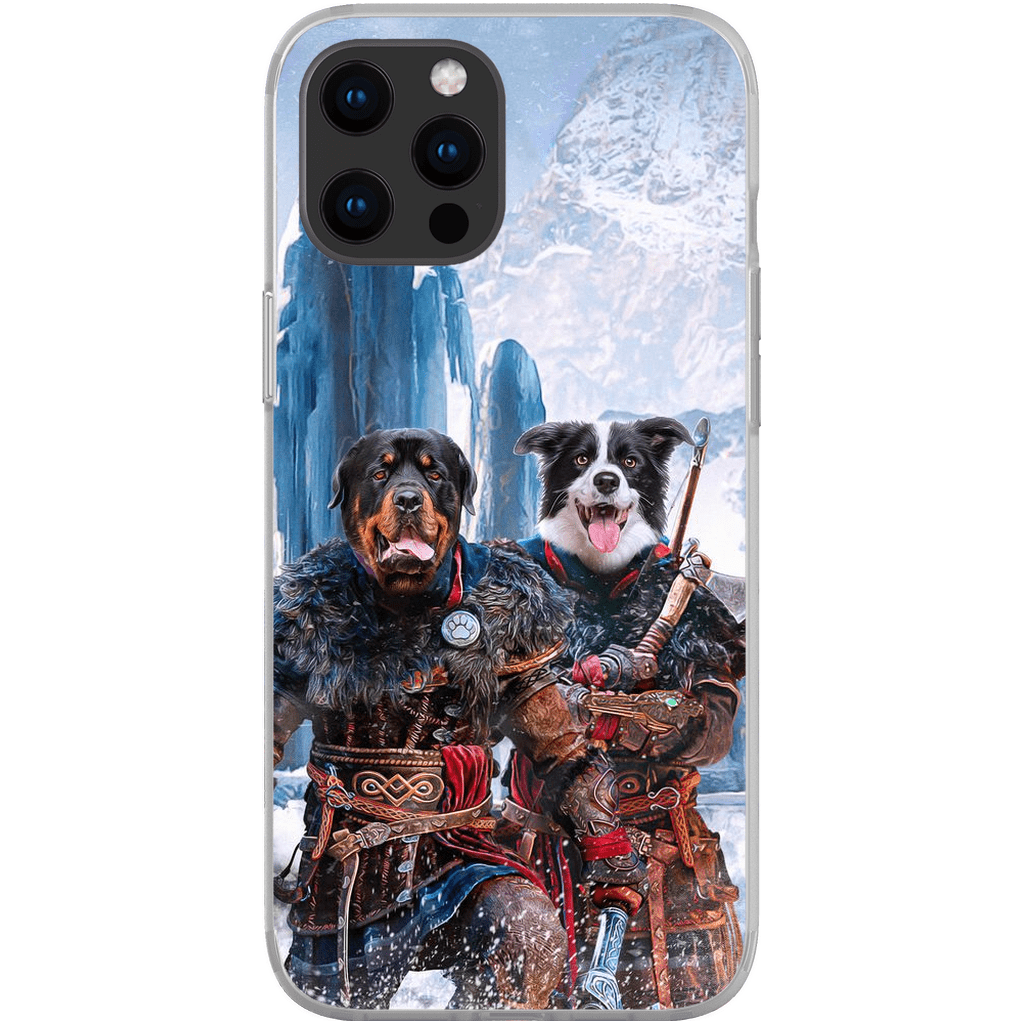 Funda personalizada para teléfono con 2 mascotas &#39;The Viking Warriors&#39;