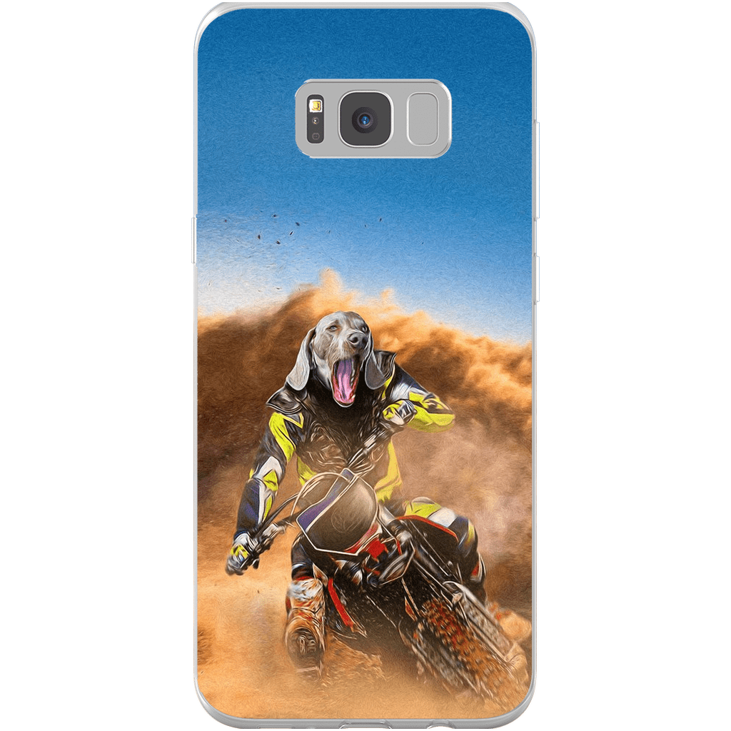 Funda para móvil personalizada &#39;El piloto de motocross&#39;