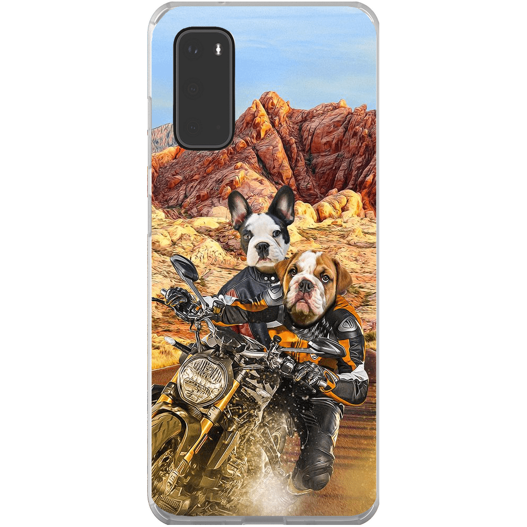 Funda personalizada para teléfono con 2 mascotas &#39;Dogati Riders&#39;