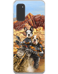 Funda personalizada para teléfono con 2 mascotas 'Dogati Riders'