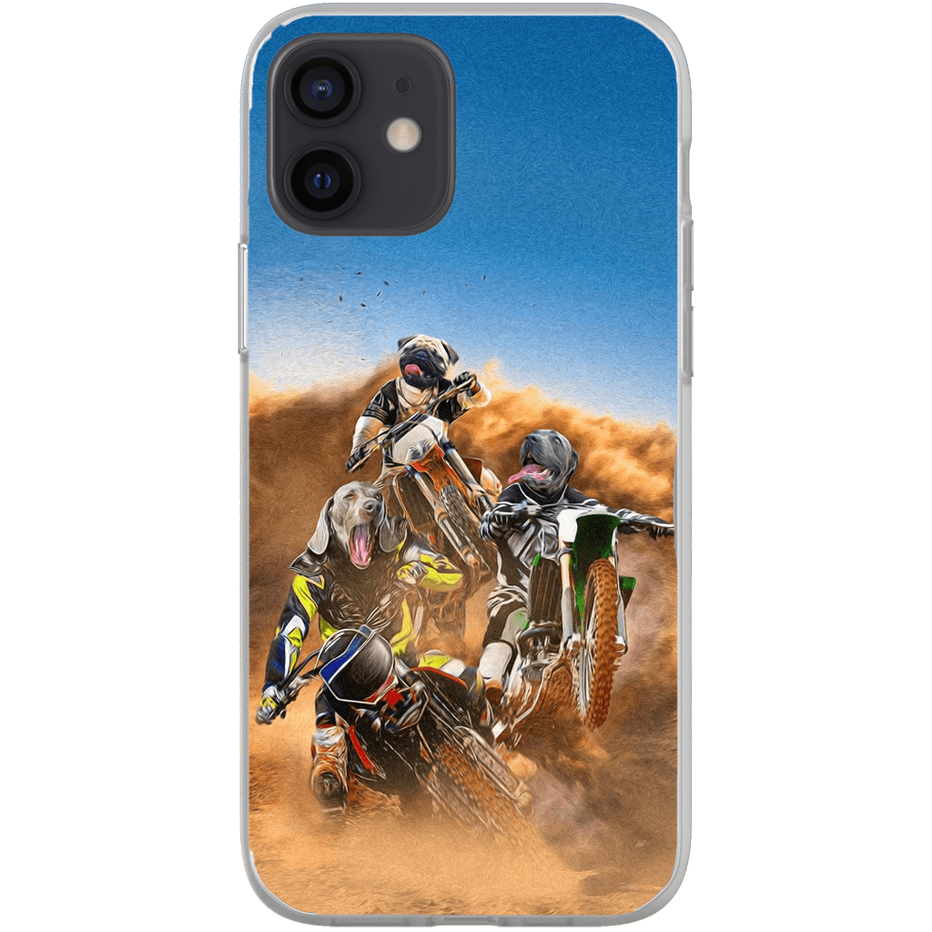 Funda personalizada para teléfono con 3 mascotas &#39;The Motocross Riders&#39;