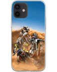 Funda personalizada para teléfono con 3 mascotas 'The Motocross Riders'