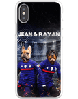 Funda personalizada para teléfono con 2 mascotas 'France Doggos'