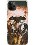 Funda personalizada para teléfono con 2 mascotas 'Los Piratas'