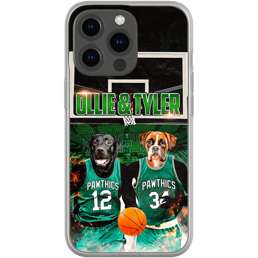 Funda personalizada para teléfono con 2 mascotas &#39;Boston Walkies&#39;