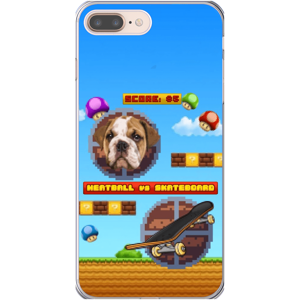 Funda de teléfono para mascotas personalizada con videojuego retro