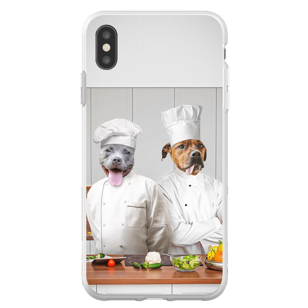 Funda personalizada para teléfono con 2 mascotas &#39;The Chefs&#39;