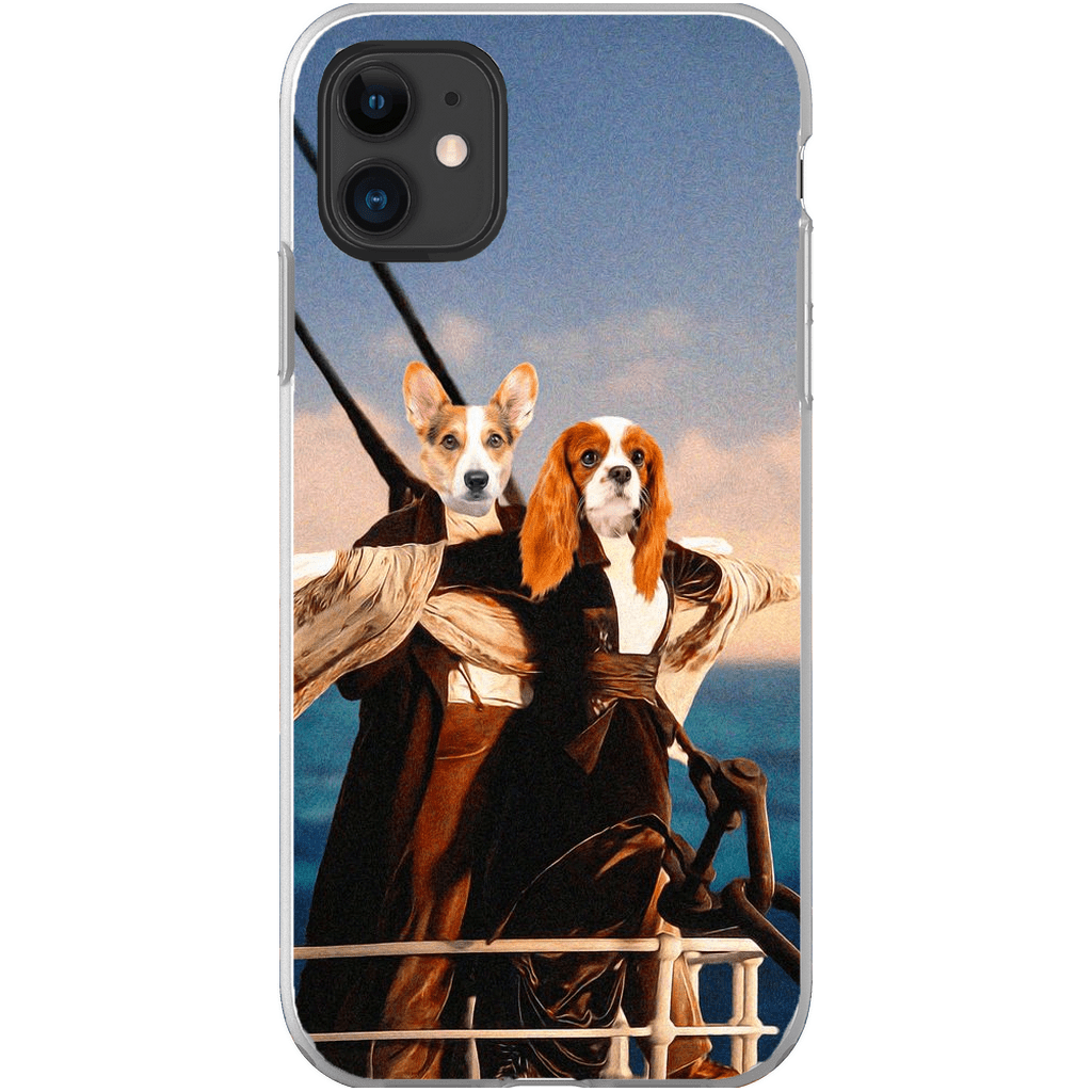 Funda personalizada para teléfono con 2 mascotas &#39;Titanic Doggos&#39;