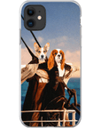 Funda personalizada para teléfono con 2 mascotas 'Titanic Doggos'