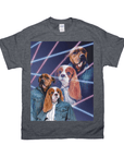 Camiseta personalizada para 2 mascotas '1980s Lazer Portrait'