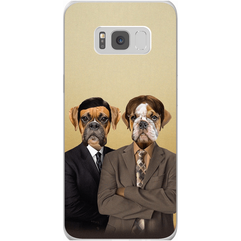 &#39;The Woofice&#39; Funda personalizada para teléfono con 2 mascotas